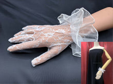 Load image into Gallery viewer, FS-010B - 9 inches Organza Ruffle Cuff Lace Gloves (1 Colour)