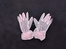 Load image into Gallery viewer, FS-011 - 9 inches Dotted Lace Gloves with ribbon and pearls (6 Colours)