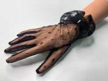 Load image into Gallery viewer, FS-011 - 9 inches Dotted Lace Gloves with ribbon and pearls (6 Colours)