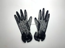 Load image into Gallery viewer, FS-011 - 9 inches Dotted Lace Gloves with ribbon and pearls (6 Colours)