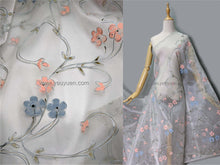 Load image into Gallery viewer, FS-11205 - India Hand-drawn Pattern Stiff Organza (3 Colours)