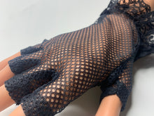 Load image into Gallery viewer, FS-029 - 7 inches Half-Finger Netting Gloves with Lace Ruffle Cuff (1 Colour)