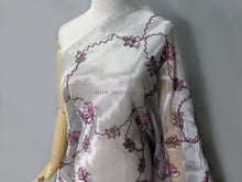 Load image into Gallery viewer, FS-11396 - India Rope-stitching Hand-drawn Pattern Stiff Organza (1 Colour)