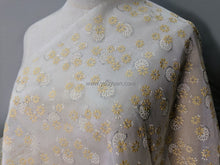 Load image into Gallery viewer, FS-1711 - India "Daisy" Pattern Stiff Organza with Glitter (1 Colour)
