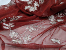 Load image into Gallery viewer, FS-21049 - India Silver thread Embroidered Mesh (3 Colours)