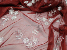 Load image into Gallery viewer, FS-21049 - India Silver thread Embroidered Mesh (3 Colours)