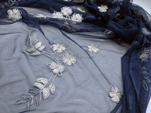 Load image into Gallery viewer, FS-21049 - India Silver thread Embroidered Mesh (3 Colours)