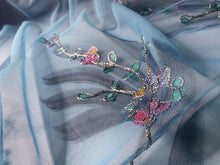 Load image into Gallery viewer, FS-31368C - India Hand-drawn Pattern Mesh with Silver Cord Embroidery (1 Colour)