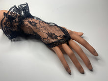 Load image into Gallery viewer, FS-L0903 - 8 inches Ruffle Cuff Fingerless Lace Gloves (1 Colour)