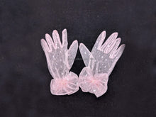 Load image into Gallery viewer, FS-011 - 9 inches Dotted Lace Gloves with ribbon and pearls (6 Colours)
