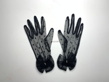 Load image into Gallery viewer, FS-011 - 9 inches Dotted Lace Gloves with ribbon and pearls (6 Colours)
