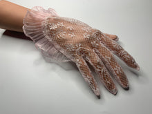Load image into Gallery viewer, FS-014B - 9 inches Crinkle Organza Ruffle Cuff Lace Gloves (1 Colour)

