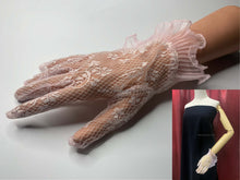 Load image into Gallery viewer, FS-014B - 9 inches Crinkle Organza Ruffle Cuff Lace Gloves (1 Colour)
