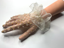 Load image into Gallery viewer, FS-026B - 7 inches Ruffle Cuff Netting Gloves with Sequins and Beads (1 Colour)
