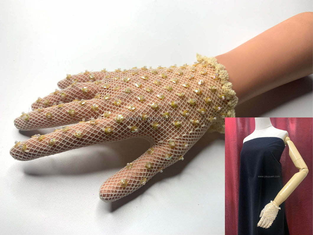 FS-026 - 7 inches Netting Gloves with Sequins and Beads (1 Colour)