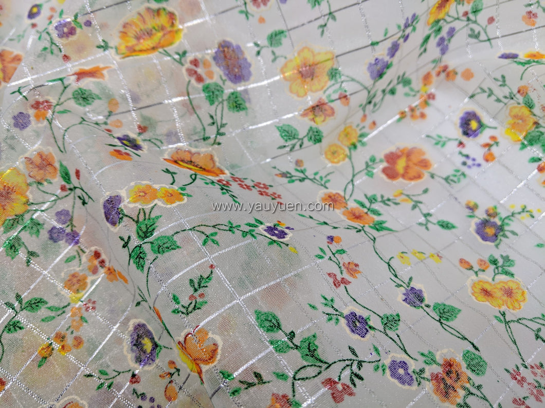 FS-10431 - India Stiff Organza with Hand Drawings (1 Colour)