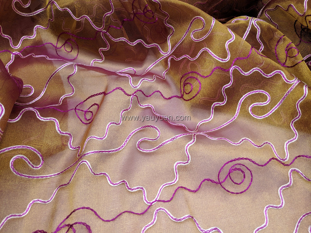 FS-1184-02 - India Stiff Organza with Embroidery (2 Colours)