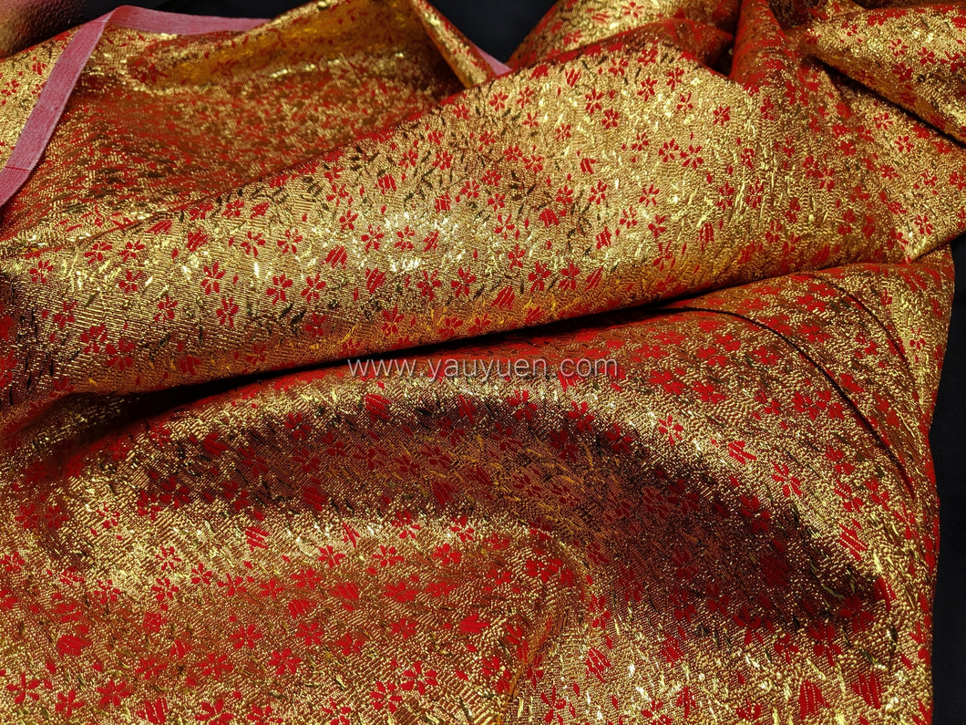 FS-31366 - India Metallic Red Flower Brocade (1 Colour)