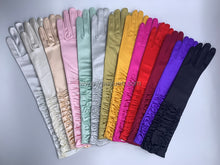 Load image into Gallery viewer, FS-481 - 15 inches Back Pleated Satin Bridal Gloves (13 colours)
