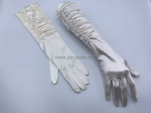 Load image into Gallery viewer, FS-481 - 15 inches Back Pleated Satin Bridal Gloves (13 colours)
