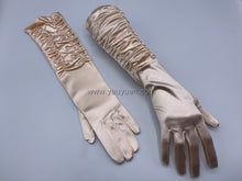 Load image into Gallery viewer, FS-481 - 15 inches Back Pleated Satin Bridal Gloves (13 colours)
