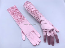 Load image into Gallery viewer, FS-481 - 15 inches Back Pleated Satin Bridal Gloves (13 colours)
