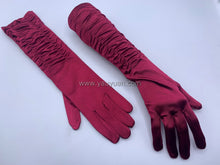 Load image into Gallery viewer, FS-481 - 15 inches Back Pleated Satin Bridal Gloves (13 colours)
