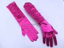 Load image into Gallery viewer, FS-481 - 15 inches Back Pleated Satin Bridal Gloves (13 colours)
