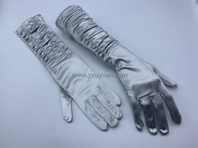 Load image into Gallery viewer, FS-481 - 15 inches Back Pleated Satin Bridal Gloves (13 colours)
