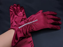 Load image into Gallery viewer, FS-9783 - 11 inches Back Strass Satin Bridal Gloves (14 colours)
