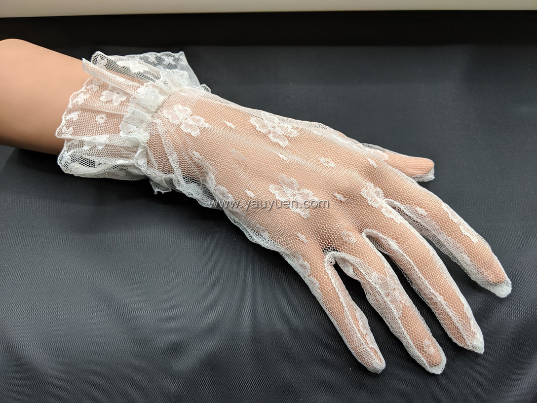 FS-013 - 9 inches Ruffle Cuff Lace Gloves (10 Colours)