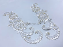 Load image into Gallery viewer, FS-760115 - Beaded Embroidery Motif Lace - Pair (1 colour)
