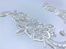 Load image into Gallery viewer, FS-760115 - Beaded Embroidery Motif Lace - Pair (1 colour)
