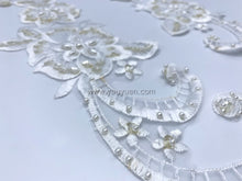 Load image into Gallery viewer, FS-760115 - Beaded Embroidery Motif Lace - Pair (1 colour)
