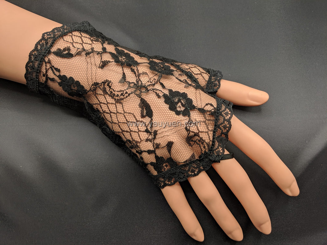 FS-L0901C - 6 inches Fingerless Lace Gloves (1 Colour)