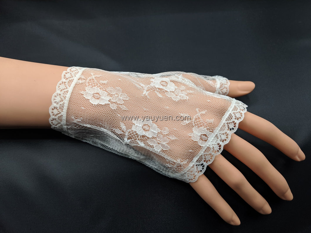 FS-L0901 - 6 inches Fingerless Lace Gloves (4 Colours)