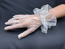 Load image into Gallery viewer, FS-010B - 9 inches Organza Ruffle Cuff Lace Gloves (1 Colour)
