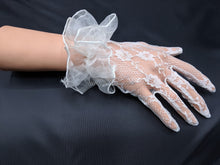 Load image into Gallery viewer, FS-010B - 9 inches Organza Ruffle Cuff Lace Gloves (1 Colour)
